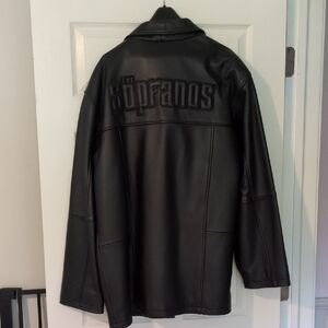 Sleek Black Leather Bomber Jacket